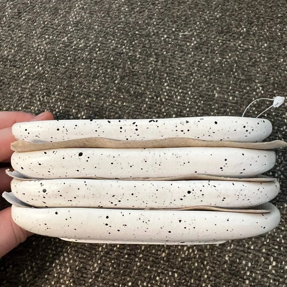 NWT 4 Speckled Ceramic Stoneware Plates - Picture 2 of 7